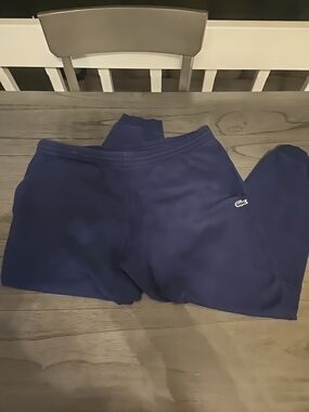 Lacoste Sweatpants Mens XXL Blue Relaxed Tapered Ankle Drawstring Pockets